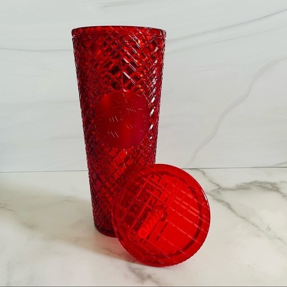 Starbucks Holiday 2021 Ruby Red Jeweled Cold Cup Tumbler- 24 oz - Picture 6 of 6